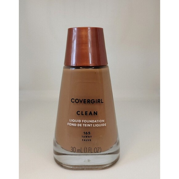 Covergirl Clean Liquid Foundation 165 Tawny Fauve Makeup Neutral Shade Career 2x - Picture 10 of 12